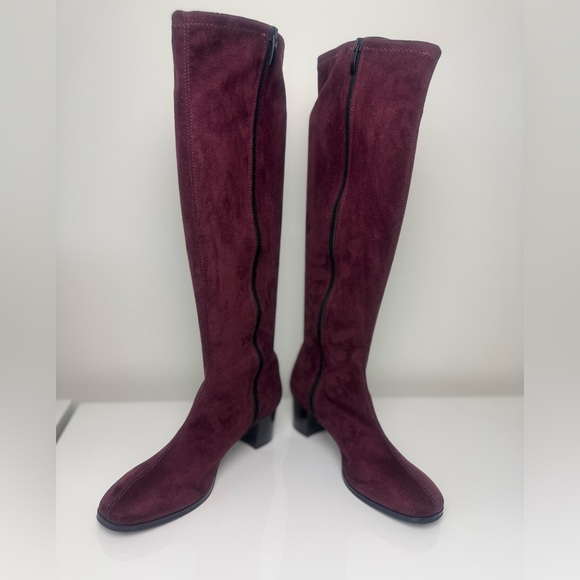 RON WHITE Rapisardi Elegant Burgundy Knee-High Boots size 40 - Picture 4 of 8